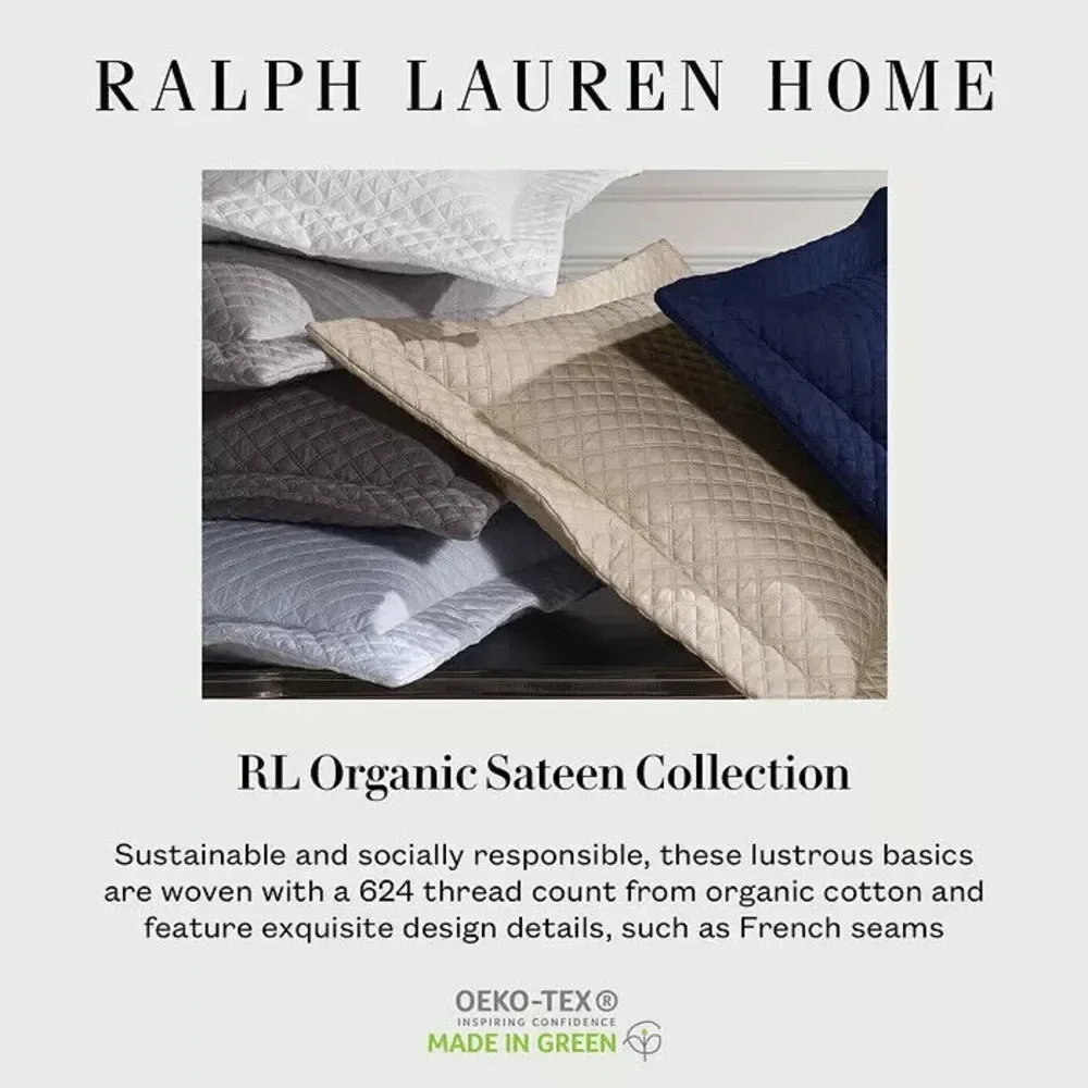 Ralph Lauren RL Organic Sateen Flat Sheet Full Graphite
